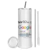 Tumbler stainless steel 600ml, with metal straw & cleaning brush