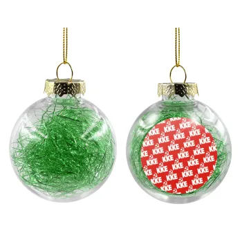 K.K.E., Transparent Christmas tree ball ornament with green filling 8cm