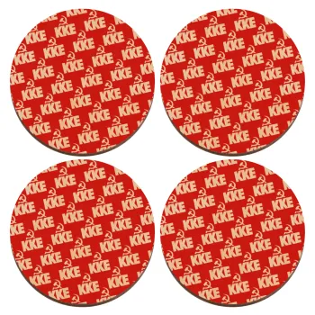 K.K.E., ΣΕΤ x4 Σουβέρ ξύλινα στρογγυλά plywood (9cm)