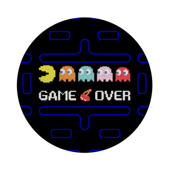 GAME OVER pac-man, Επιφάνεια κοπής γυάλινη στρογγυλή (30cm)