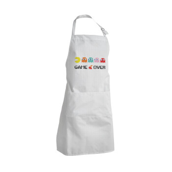 GAME OVER pac-man, Adult Chef Apron (with sliders and 2 pockets)