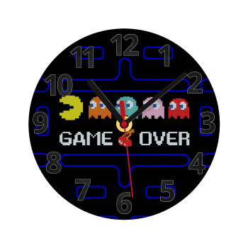 GAME OVER pac-man, Ρολόι τοίχου γυάλινο (20cm)