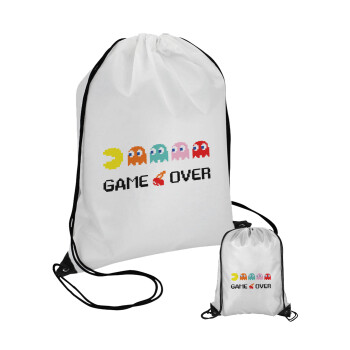 GAME OVER pac-man, Τσάντα πουγκί με μαύρα κορδόνια (1 τεμάχιο)