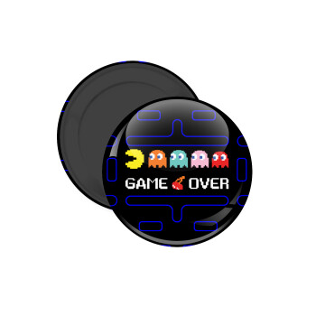 GAME OVER pac-man, Μαγνητάκι ψυγείου στρογγυλό διάστασης 5cm