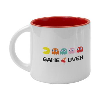 GAME OVER pac-man, Κούπα κεραμική 400ml Λευκή/Κόκκινη