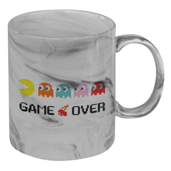 GAME OVER pac-man, Mug ceramic marble style, 330ml