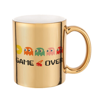 GAME OVER pac-man, Mug ceramic, gold mirror, 330ml