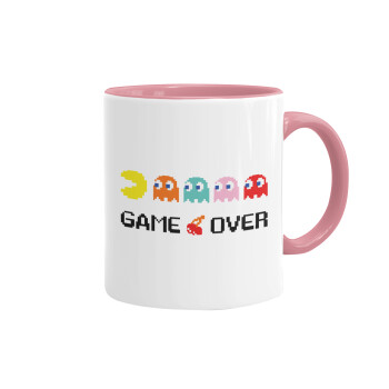 GAME OVER pac-man, Mug colored pink, ceramic, 330ml