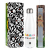 Easter candle, metallic white thermos bottle (500ml) & aromatic flat candle (30cm) (GRAY)