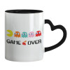 Mug heart black handle, ceramic, 330ml
