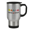 Stainless steel travel mug with lid, double wall 450ml