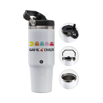 GAME OVER pac-man, 30oz stainless Steel Tumbler with Handle