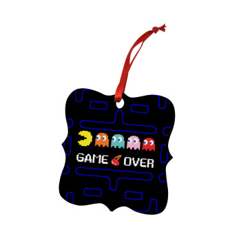 GAME OVER pac-man, Christmas ornament polygon wooden 7.5cm