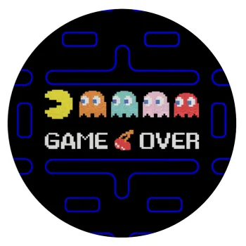 GAME OVER pac-man, Επιφάνεια κοπής γυάλινη στρογγυλή (30cm)