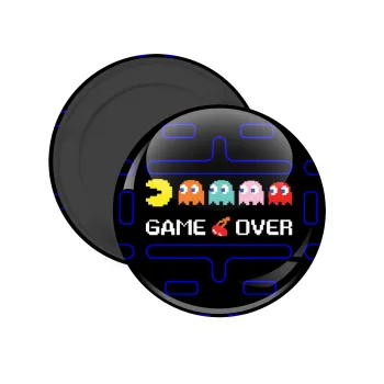GAME OVER pac-man, Μαγνητάκι ψυγείου στρογγυλό διάστασης 5cm