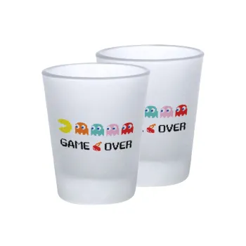 GAME OVER pac-man, Σφηνοπότηρα γυάλινα 45ml του πάγου (2 τεμάχια)