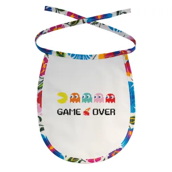 GAME OVER pac-man, Σαλιάρα μωρού αλέκιαστη με κορδόνι Χρωματιστή