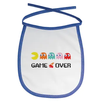 GAME OVER pac-man, Σαλιάρα μωρού αλέκιαστη με κορδόνι Μπλε