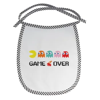 GAME OVER pac-man, Σαλιάρα μωρού αλέκιαστη με κορδόνι Μαύρη