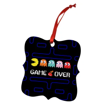 GAME OVER pac-man, Christmas ornament polygon wooden 7.5cm