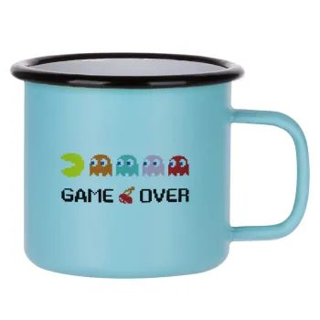 GAME OVER pac-man, Κούπα Μεταλλική εμαγιέ ΜΑΤ σιέλ 360ml