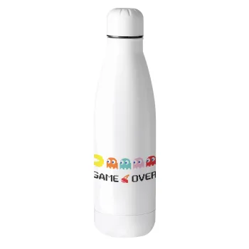 GAME OVER pac-man, Μεταλλικό παγούρι θερμός (Stainless steel), 500ml