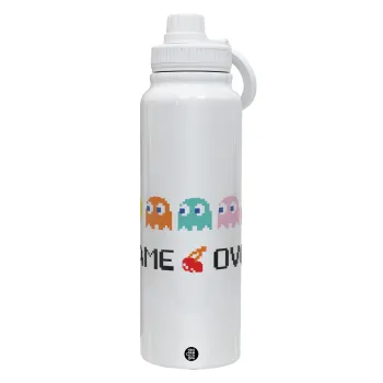 GAME OVER pac-man, Θερμός 1L Ανοξείδωτο με Βάση Κινητού & Διπλά Τοιχώματα
