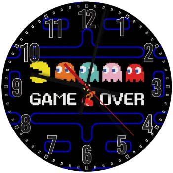 GAME OVER pac-man, Ρολόι τοίχου ξύλινο (30cm)
