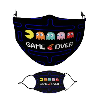 GAME OVER pac-man, Μάσκα υφασμάτινη Ενηλίκων πολλαπλών στρώσεων με υποδοχή φίλτρου