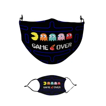 GAME OVER pac-man, Μάσκα υφασμάτινη παιδική πολλαπλών στρώσεων με υποδοχή φίλτρου
