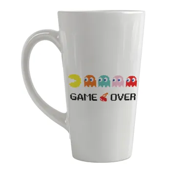 GAME OVER pac-man, Κούπα κωνική Latte Μεγάλη, κεραμική, 450ml