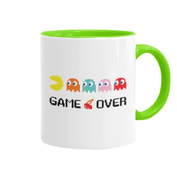 GAME OVER pac-man, Κούπα χρωματιστή βεραμάν, κεραμική, 330ml
