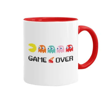 GAME OVER pac-man, Mug colored red, ceramic, 330ml