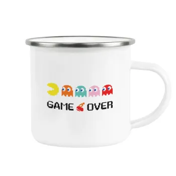 GAME OVER pac-man, Κούπα Μεταλλική εμαγιέ λευκη 360ml