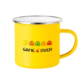 GAME OVER pac-man, Κούπα Μεταλλική εμαγιέ Κίτρινη 360ml