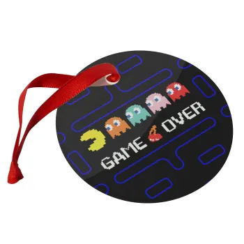 GAME OVER pac-man, Στολίδι Χριστουγεννιάτικο στολίδι γυάλινο 9cm