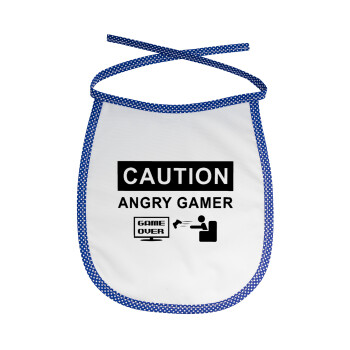 Caution, angry gamer!, Σαλιάρα μωρού αλέκιαστη με κορδόνι Μπλε