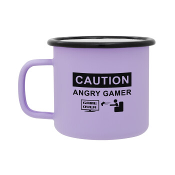 Caution, angry gamer!, Κούπα Μεταλλική εμαγιέ ΜΑΤ Light Pastel Purple 360ml