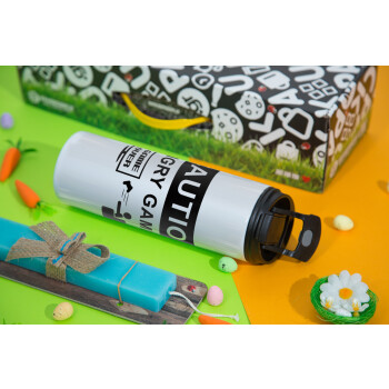 Caution, angry gamer!, Easter candle,Travel Tumbler 2 Lids, with metal straw & cleaning brush & aromatic flat candle (30cm) (BLUE)