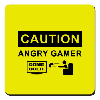 Caution, angry gamer!, Τετράγωνο μαγνητάκι ξύλινο 9x9cm