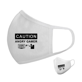 Caution, angry gamer!, Μάσκα υφασμάτινη υψηλής άνεσης παιδική (Δώρο πλαστική θήκη)