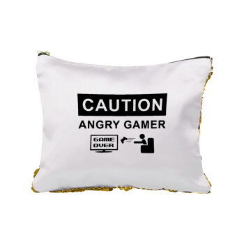 Caution, angry gamer!, Τσαντάκι νεσεσέρ με πούλιες (Sequin) Χρυσό