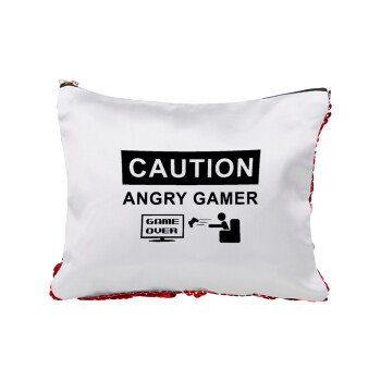 Caution, angry gamer!, Τσαντάκι νεσεσέρ με πούλιες (Sequin) Κόκκινο