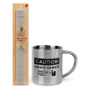 Easter Set, metallic thermal cup (300ml) & Easter aromatic flat candle (30cm) (GRAY)