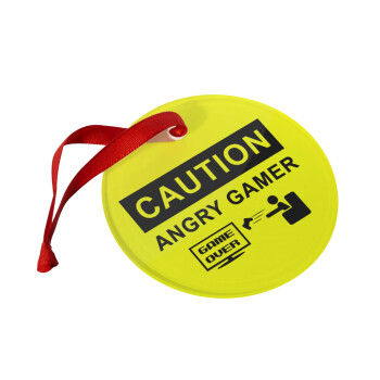 Caution, angry gamer!, Χριστουγεννιάτικο στολίδι γυάλινο 9cm