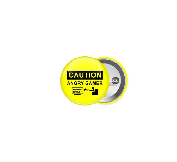 Caution — Pin badge, 2.5cm