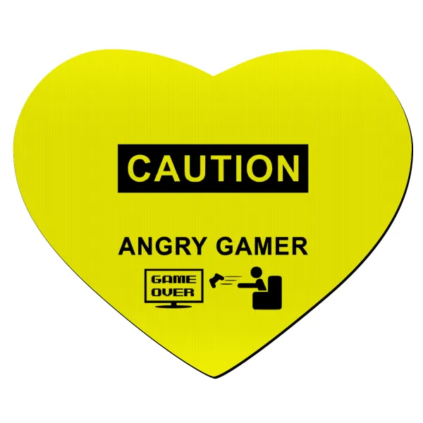 Caution — Mousepad heart 23x20cm