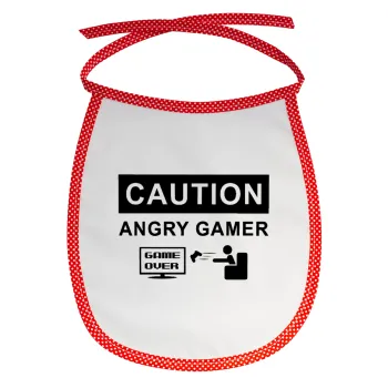 Caution, angry gamer!, Σαλιάρα μωρού αλέκιαστη με κορδόνι Κόκκινη
