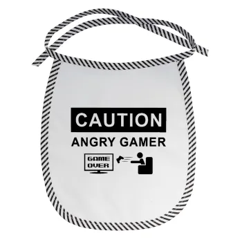 Caution, angry gamer!, Σαλιάρα μωρού αλέκιαστη με κορδόνι Μαύρη