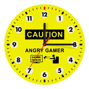 Caution, angry gamer!, Ρολόι τοίχου ξύλινο (20cm)